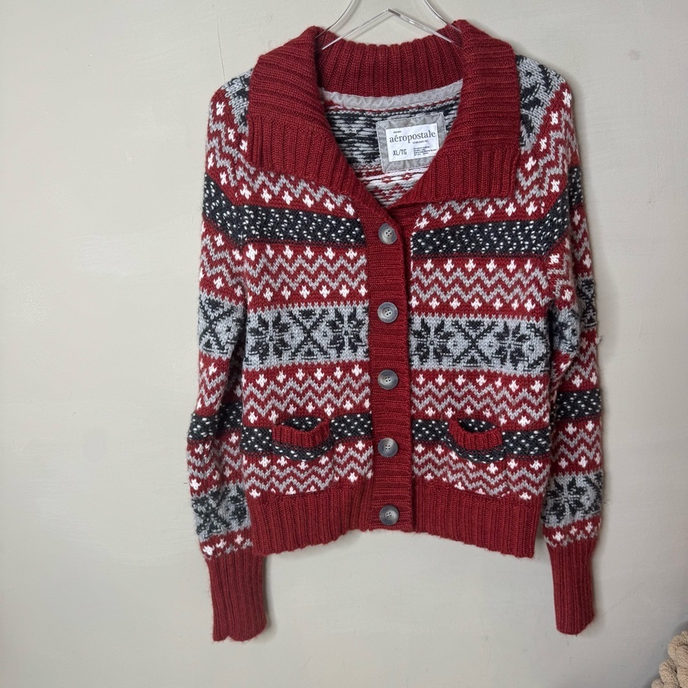 Aeropostale Women's Red and Black Sweater size XL